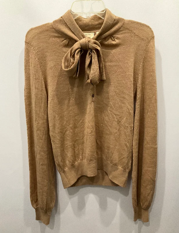 Best Seller Top Long Sleeve By Anthropologie In Tan, Size: Xs
