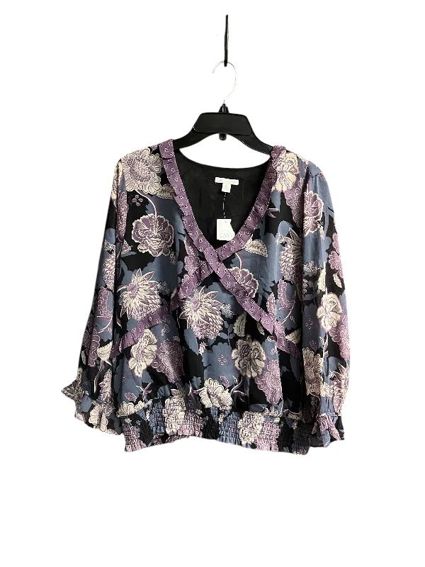 Anniversary Sale Top Long Sleeve By Cato In Floral Print, Size: Xl