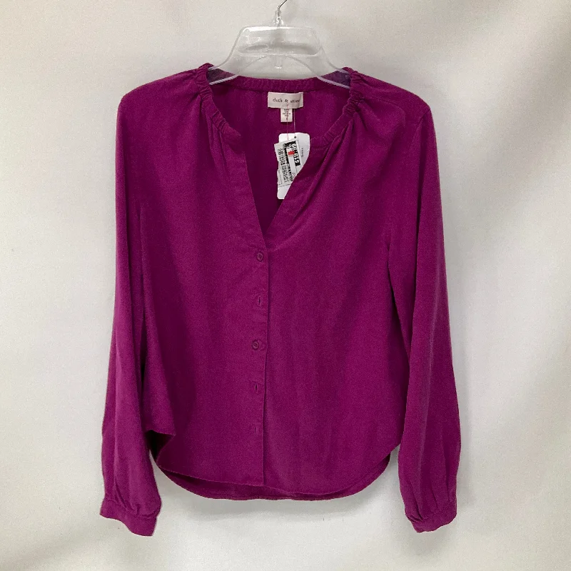 Don’t Miss Out Top Long Sleeve By Cloth & Stone In Purple, Size: S