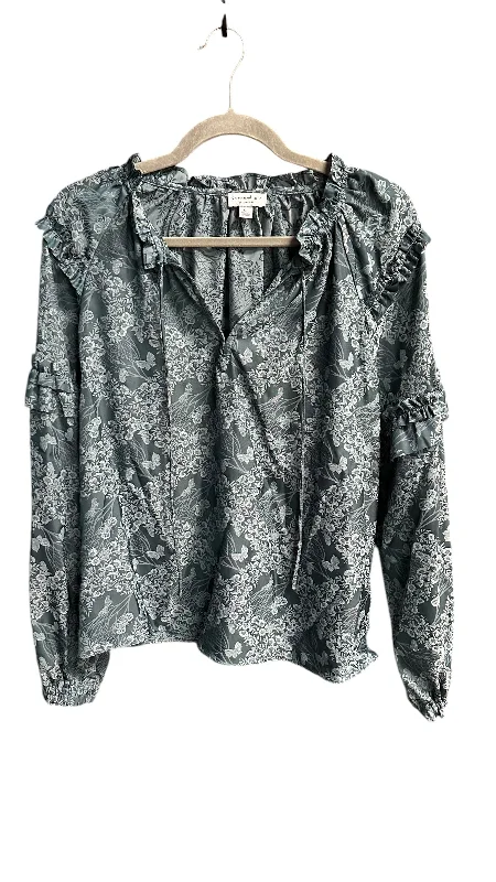 Exclusive Offers Top Long Sleeve By Current Air In Blue, Size: M