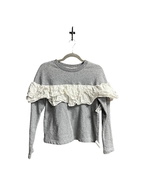 Don’t Miss Out Top Long Sleeve By English Factory In Grey, Size: Xs