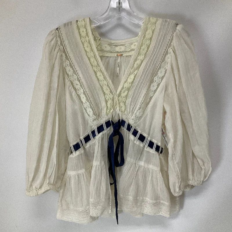 Act Fast Top Long Sleeve By Free People In Cream, Size: S