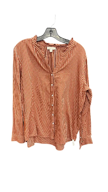 Today Only Top Long Sleeve By Knox Rose In Brown, Size: L