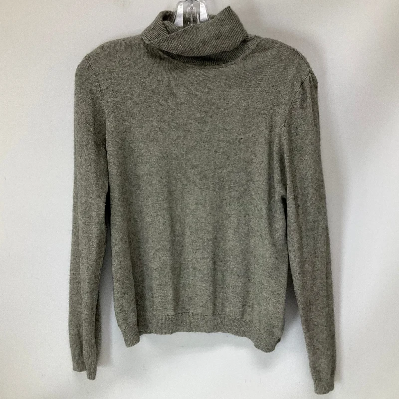 Overstock Top Long Sleeve By Lauren By Ralph Lauren In Grey, Size: Xl