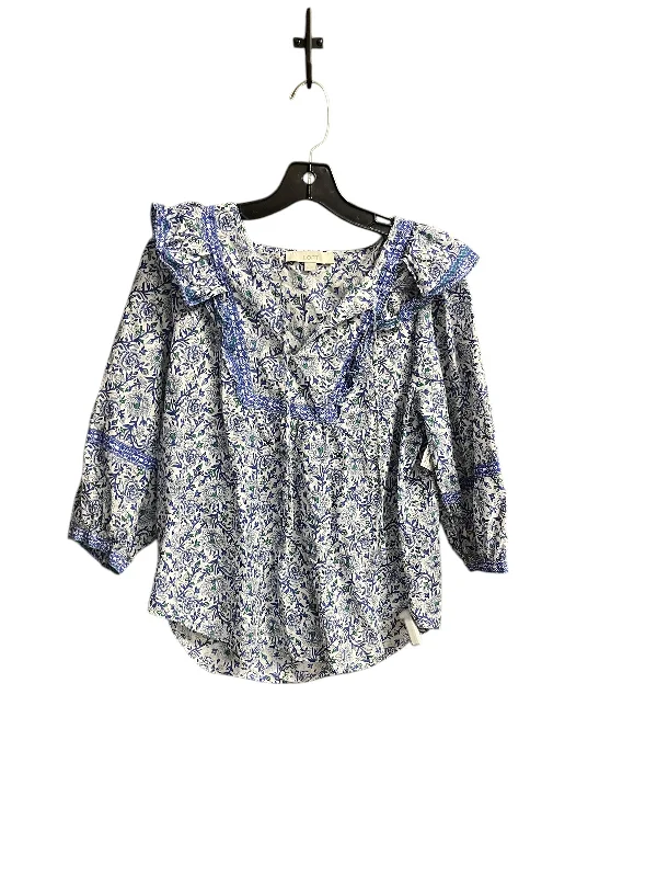 Weekend Flash Sale Top Long Sleeve By Loft In Floral Print, Size: M