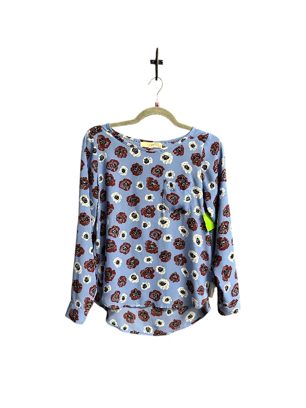 Overstock Top Long Sleeve By Loft In Floral Print, Size: Xs