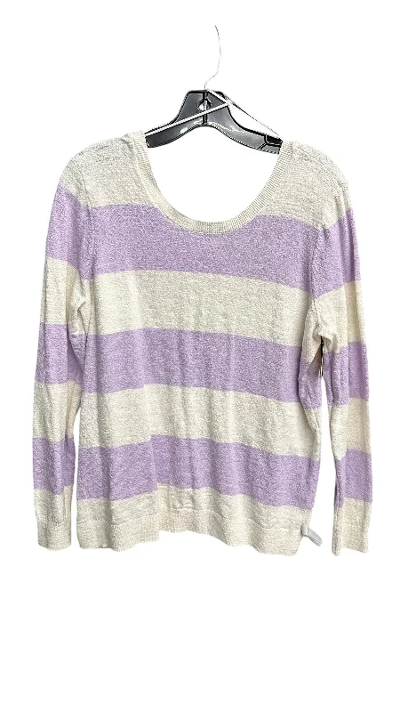 Instant Discount Top Long Sleeve By Loft In Striped Pattern, Size: L