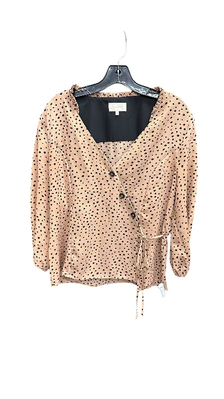 Exclusive Deal Top Long Sleeve By Melloday In Polkadot Pattern, Size: L