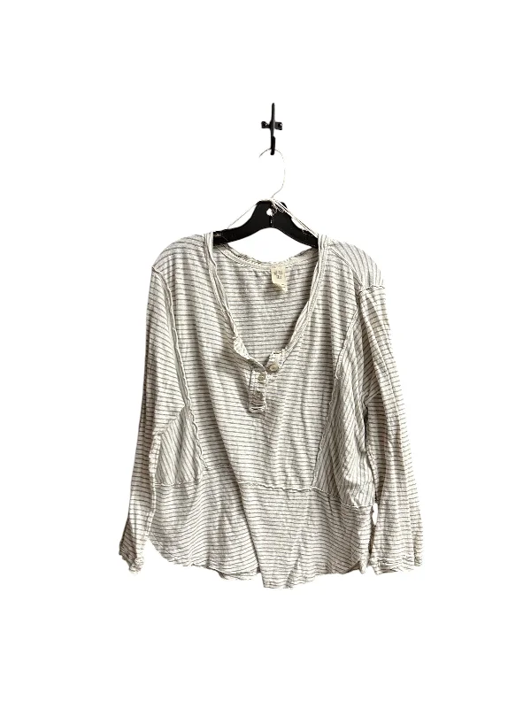 Flash Deals Top Long Sleeve By We The Free In Grey & White, Size: S