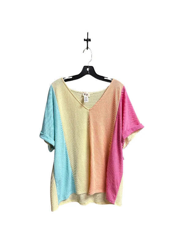 Limited Time Offer Top Short Sleeve By Bibi In Rainbow Print, Size: L