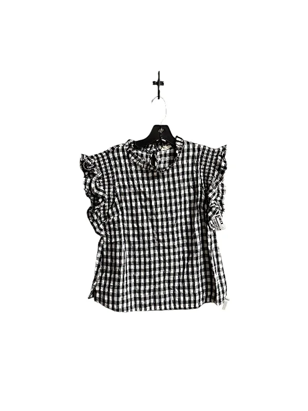 Exclusive Deal Top Short Sleeve By Jodifl In Plaid Pattern, Size: L