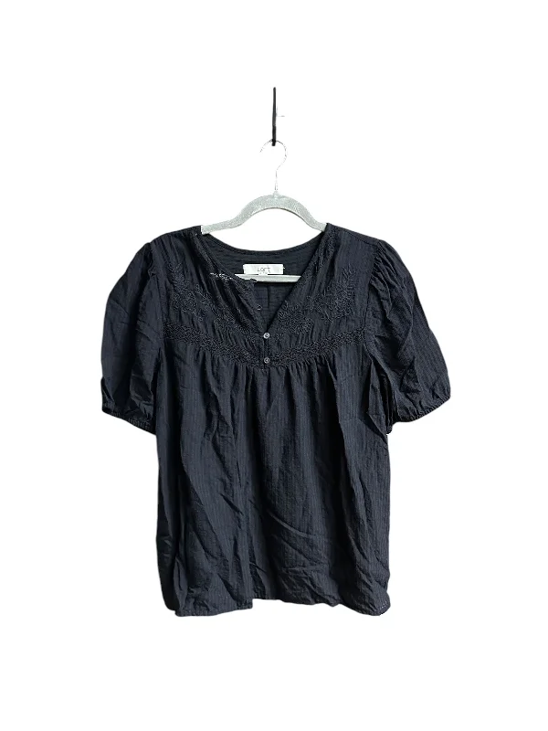 Year-End Clearance Top Short Sleeve By Loft In Black, Size: M