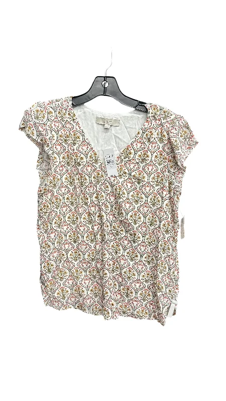 Online Only Top Short Sleeve By Loft In Floral Print, Size: Xs