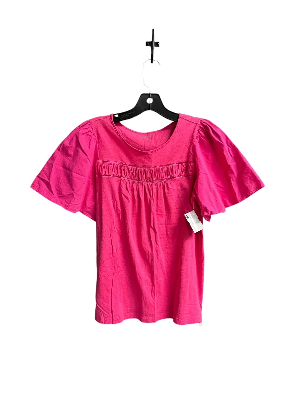 Best Bargains Top Short Sleeve By Loft In Pink, Size: S