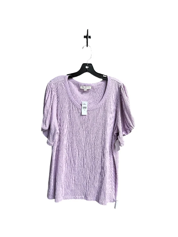 Bargain Prices Top Short Sleeve By Loft In Purple, Size: Xl