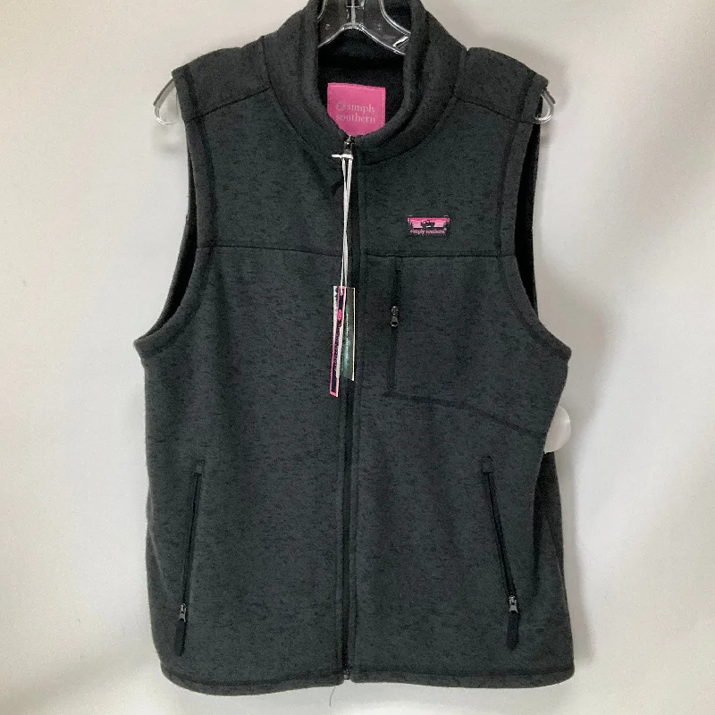 Limited Availability Vest Fleece By Simply Southern In Grey, Size: L
