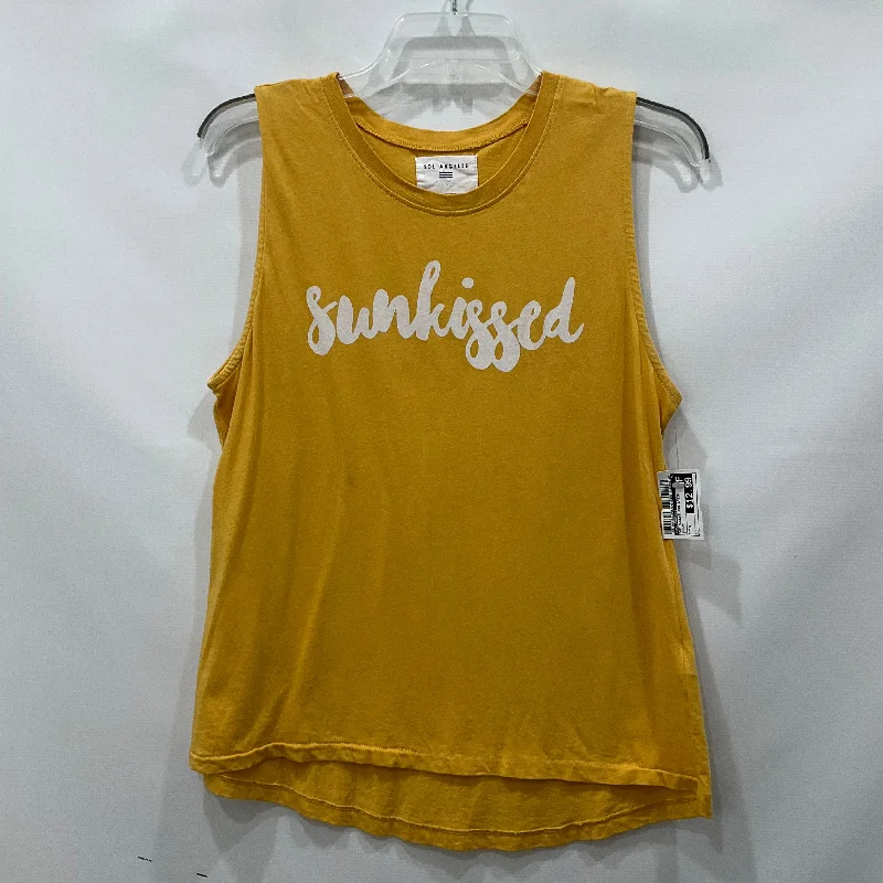 Deal Frenzy Yellow Top Sleeveless Basic Sol Angeles, Size S