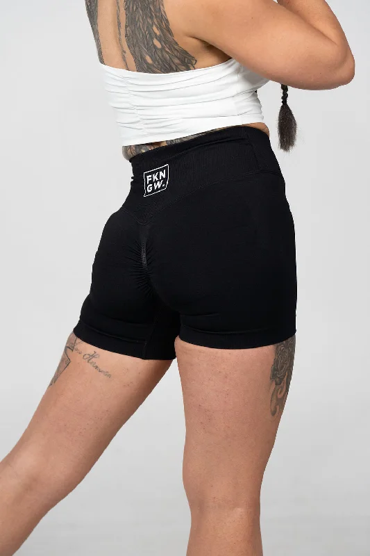 Time-Limited Offer Flex | Women's Seamless Scrunch Bum Gym Shorts | Black
