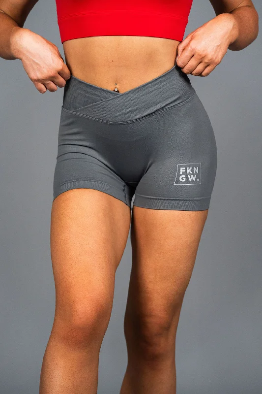 Special Offer Flex | Women's Seamless Scrunch Bum Gym Shorts | Grey