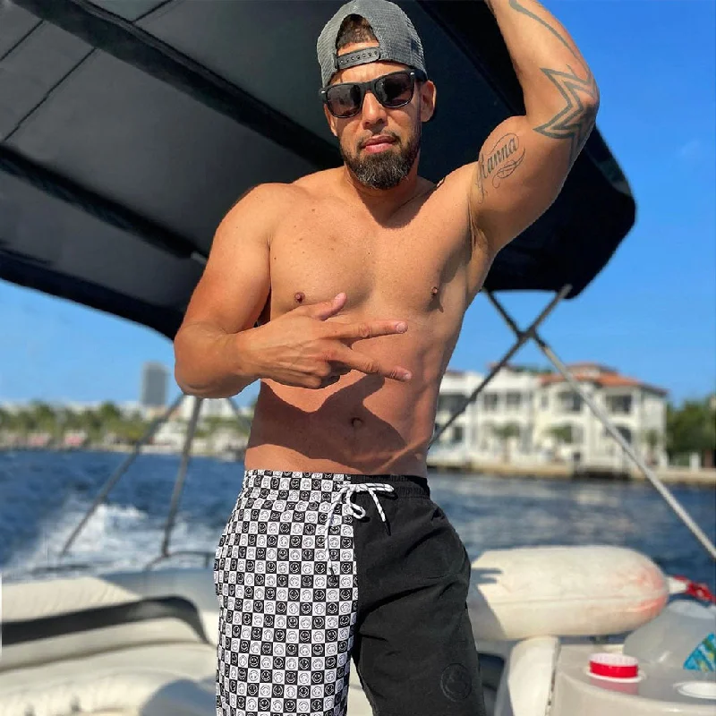 Limited Stock Salty Savage Men’s Fusion Hybrid Spliced Training Shorts | Black/White Checkerboard Limited Stock Salty Savage Men’s Fusion Hybrid Spliced Training Shorts | Black/White Checkerboard