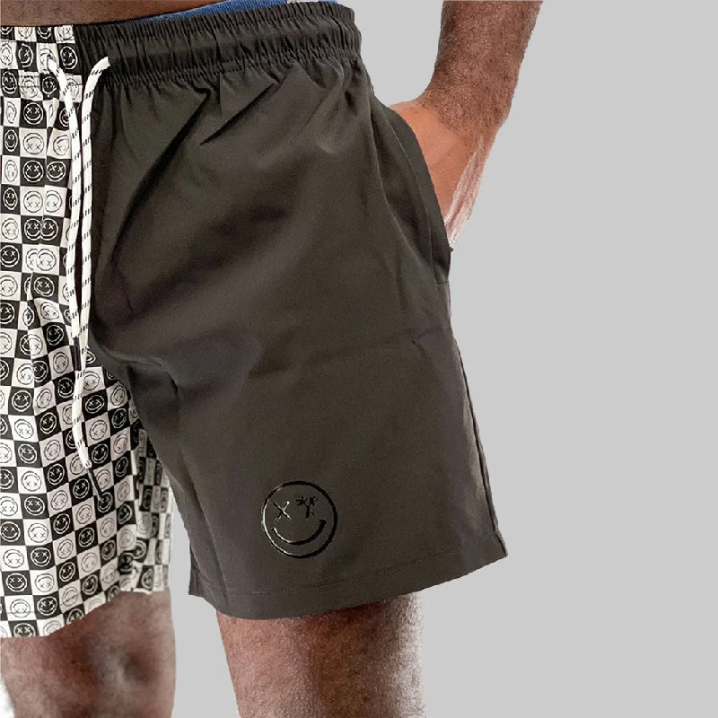 Exclusive Deal Salty Savage Men’s Fusion Hybrid Spliced Training Shorts | Black/White Checkerboard Exclusive Deal Salty Savage Men’s Fusion Hybrid Spliced Training Shorts | Black/White Checkerboard