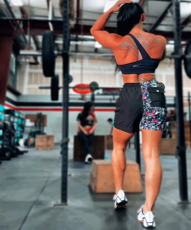 Mega Sale Salty Savage Unisex “Spliced Smile” Two Tone Gym & Swim Shorts