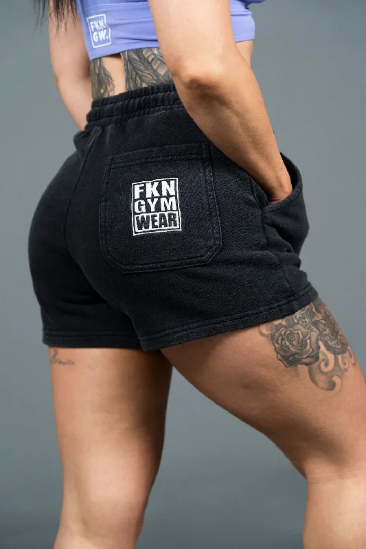 Reduced Prices Vintage Wash | Women's Cotton Gym Shorts | Black